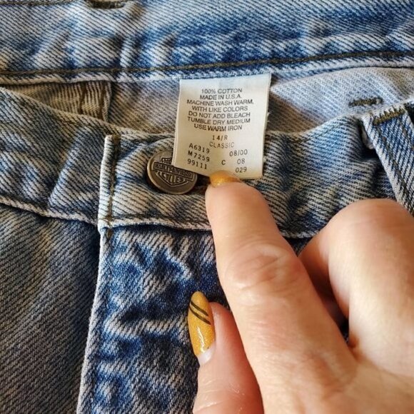 Harley-Davidson Vintage High Rise Pocketed Classic Sz 14 x 28.5 Blue Jeans - Picture 9 of 12
